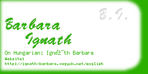 barbara ignath business card